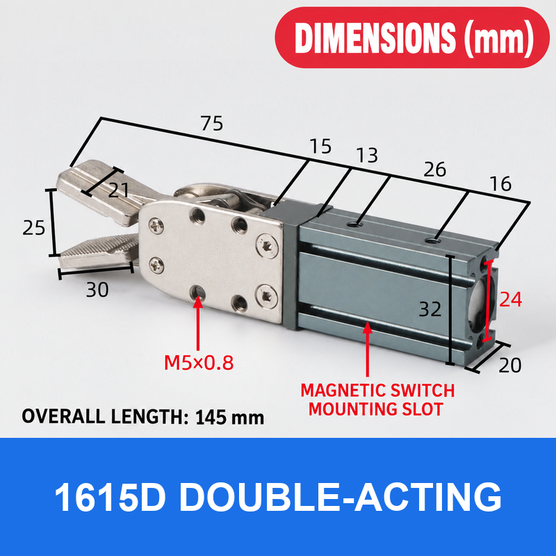Pneumatic sprue gripper, 1615D Double-Acting