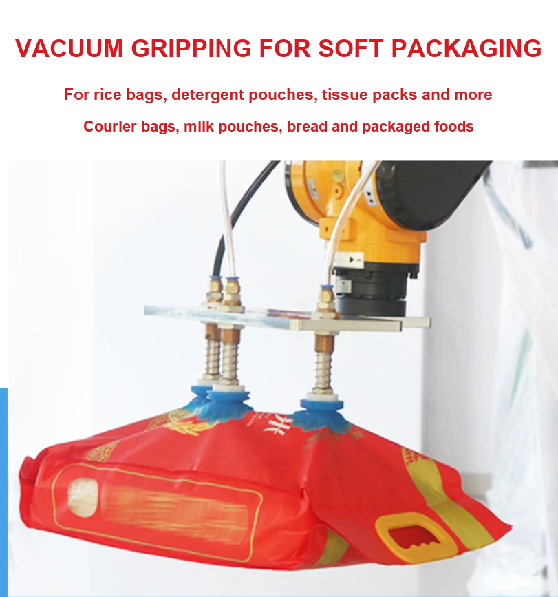 BOLTTE STP35 and STP60 vacuum cups gripping soft packaging