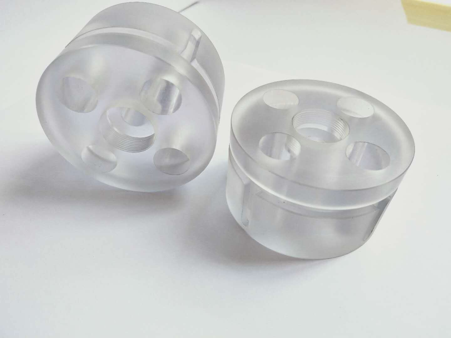 Transparent machined component examples — custom made-to-drawing reference