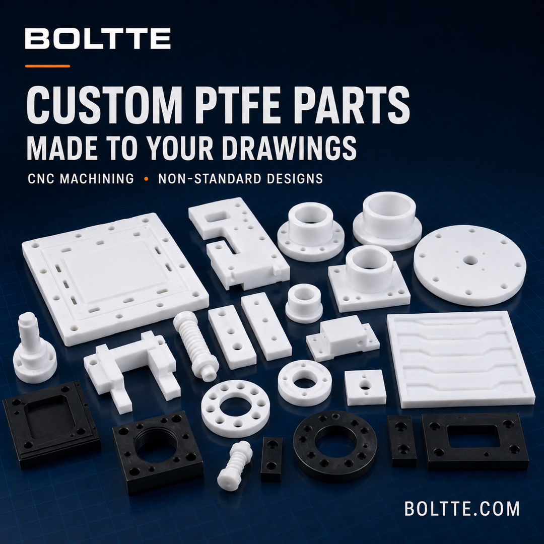 Custom PTFE machined parts made to drawing