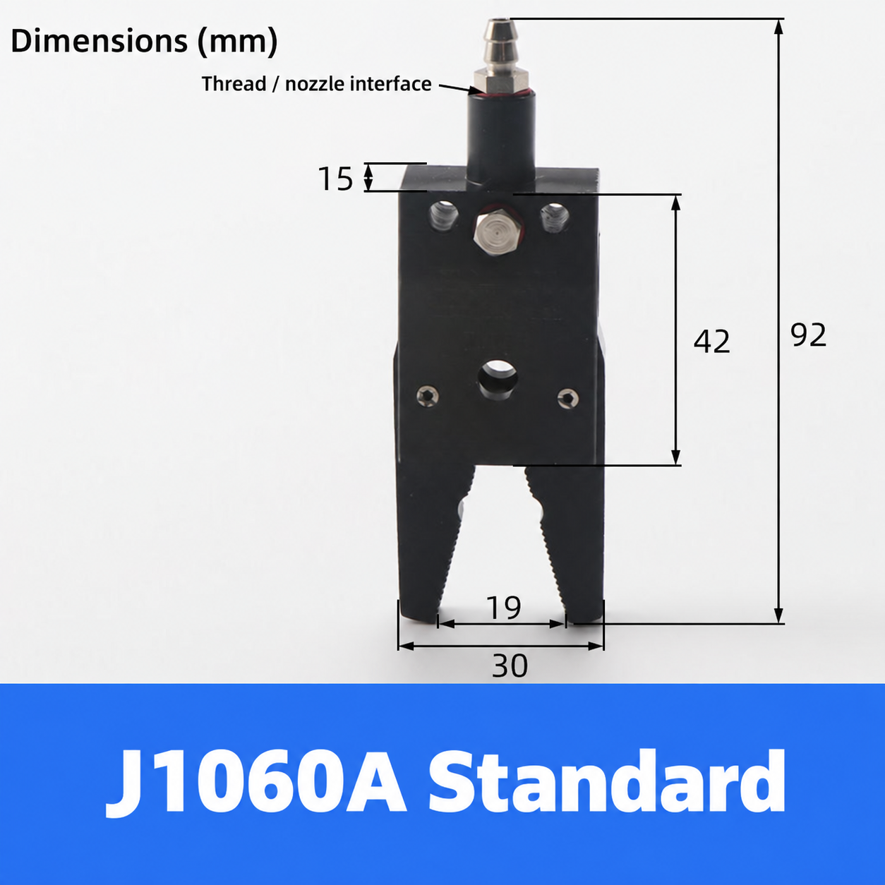 Mini pneumatic gripper or replacement jaw, J1060A Standard