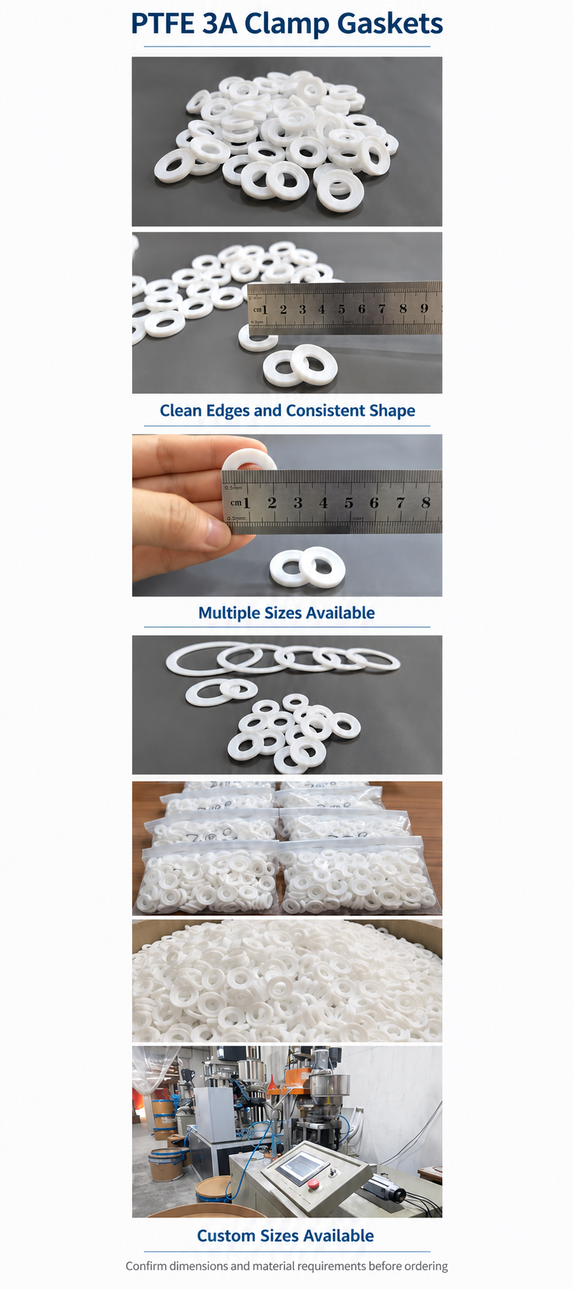 PTFE 3A clamp gaskets product details