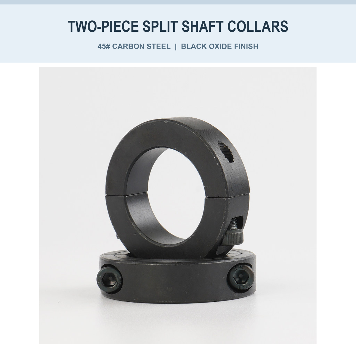 Carbon steel two-piece split shaft collar overview