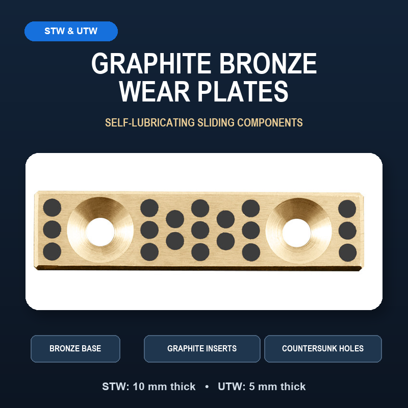 STW and UTW graphite bronze wear plate overview