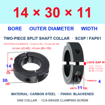 BOLTTE Carbon Steel Two-Piece Split Shaft Collars - 3-200 mm Bore-BOLTTE