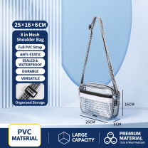 BOLTTE transparent PVC anti-static cleanroom bag 8 in Full PVC Shoulder Bag – 25 × 16 × 6 cm