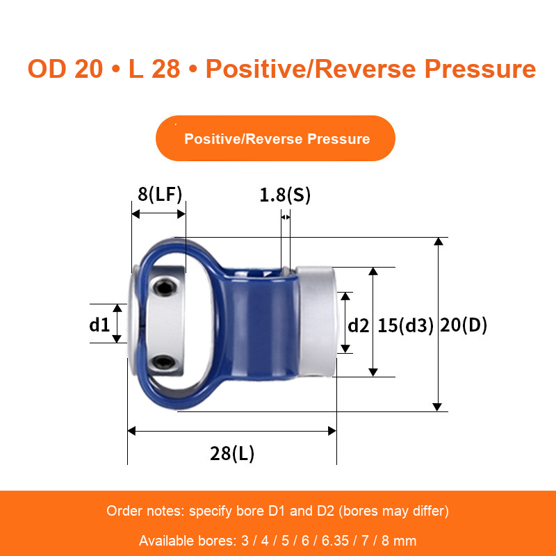 BOLTTE GB-D20-L28-PRP aluminum flexible shaft coupling technical drawing