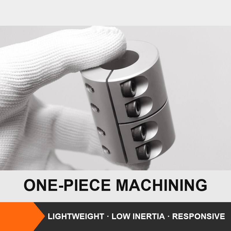 One-piece machined aluminum rigid shaft coupling