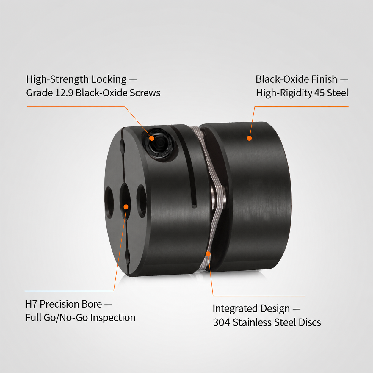 45 steel disc diaphragm coupling product features
