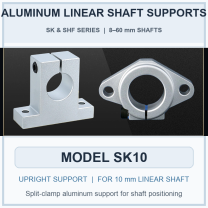 SK10 aluminum upright linear shaft support for 10 mm shaft