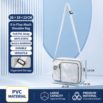 BOLTTE transparent PVC anti-static cleanroom bag 9 in Fine-Mesh Full PVC Shoulder Bag – 26 × 19 × 13 cm