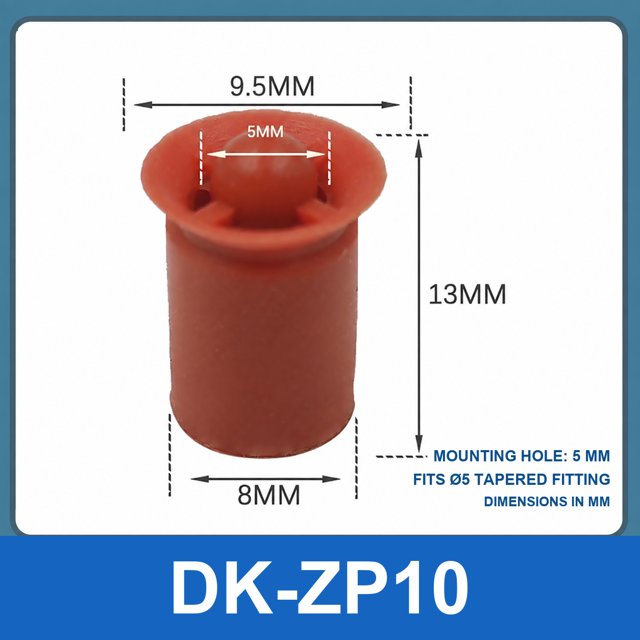 BOLTTE DK-ZP10 convex plug, 5 mm hole vacuum cup dimensional diagram