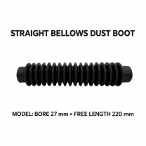 Straight rubber bellows dust boot, Bore 27 mm × Free Length 220 mm
