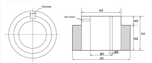 Original machining feature diagram — custom made-to-drawing reference