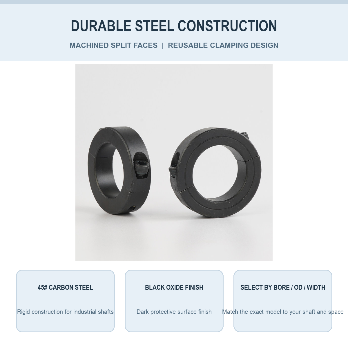 Carbon steel shaft collar material and model selection