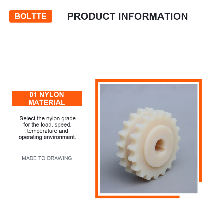 BOLTTE nylon sprocket material selection guidance