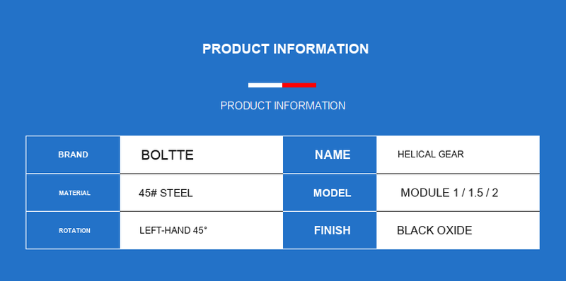 BOLTTE 45# steel helical gear product information