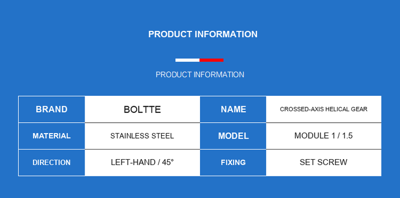 BOLTTE helical gear product information