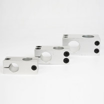 Three aluminum cross shaft clamp sizes