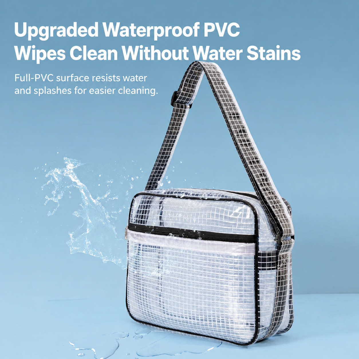 Water-resistant full-PVC bag surface