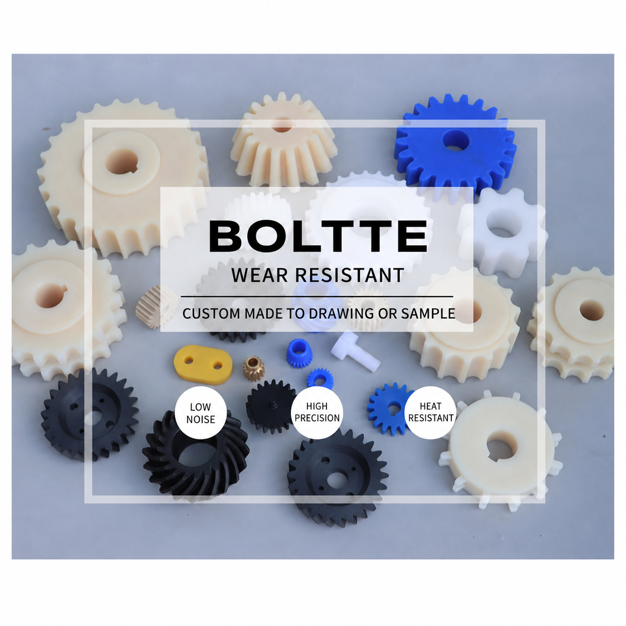 Wear resistant custom-made plastic gears