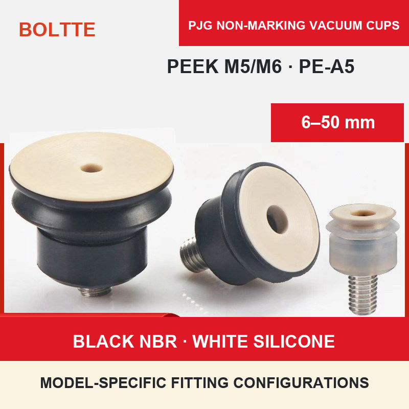 PJG non-marking vacuum cup fitting configurations