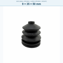 Pagoda-style rubber bellows dust boot, 9 × 35 × 50 mm