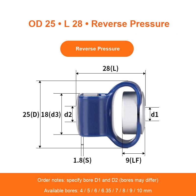 BOLTTE GB-D25-L28-RP aluminum flexible shaft coupling technical drawing