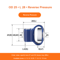 BOLTTE GB-D25-L28-RP aluminum flexible shaft coupling technical drawing