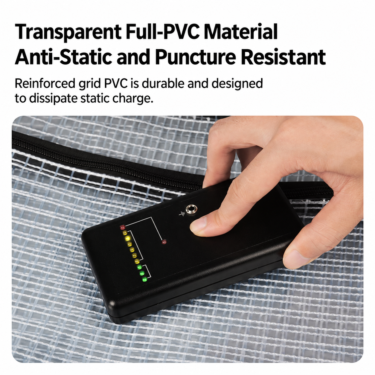 Reinforced grid PVC anti-static material detail