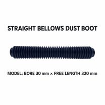 Straight rubber bellows dust boot, Bore 30 mm × Free Length 320 mm