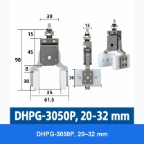 DHPG or DHRG 3050 mini pneumatic gripper, DHPG-3050P, 20–32 mm