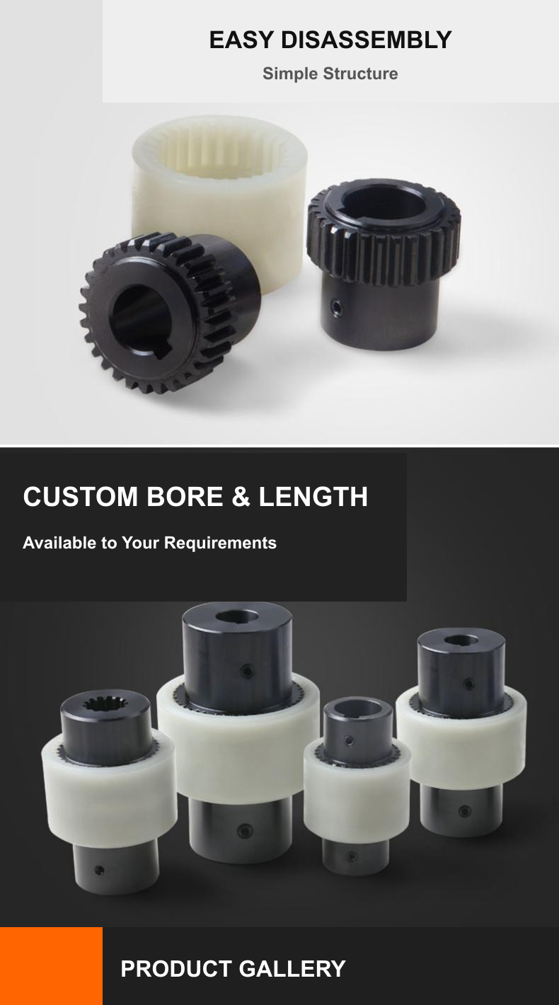 NL gear coupling easy disassembly and custom bore options