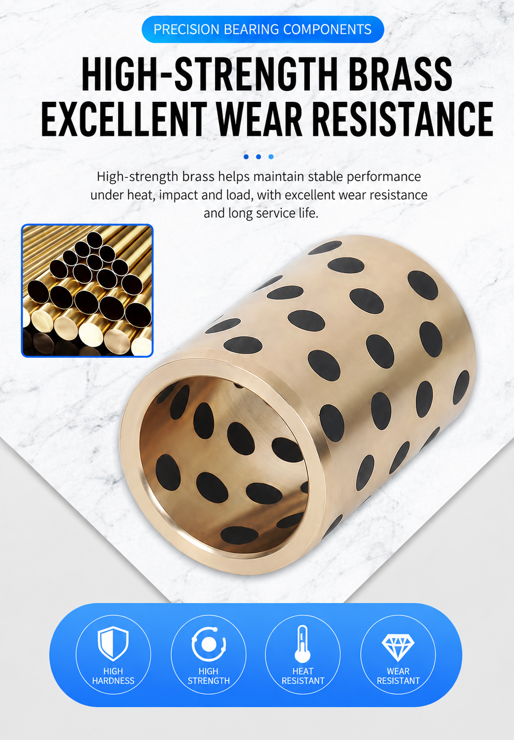 JDB graphite bronze bushing material and wear resistance