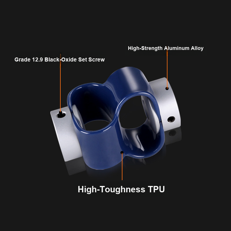 GB coupling aluminum hubs TPU element and set-screw details