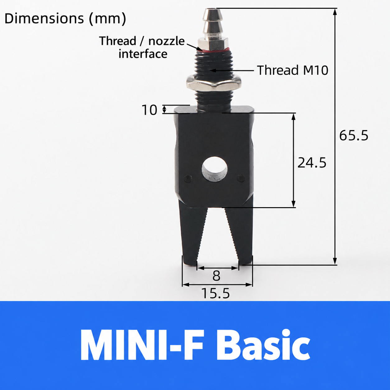 Mini pneumatic gripper or replacement jaw, MINI-F Basic