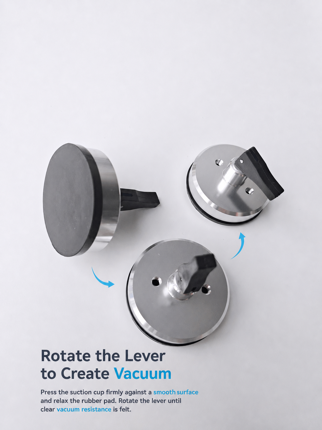 How to rotate the lever to create vacuum