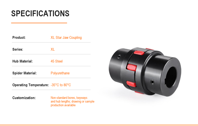 BOLTTE XL star jaw coupling specifications