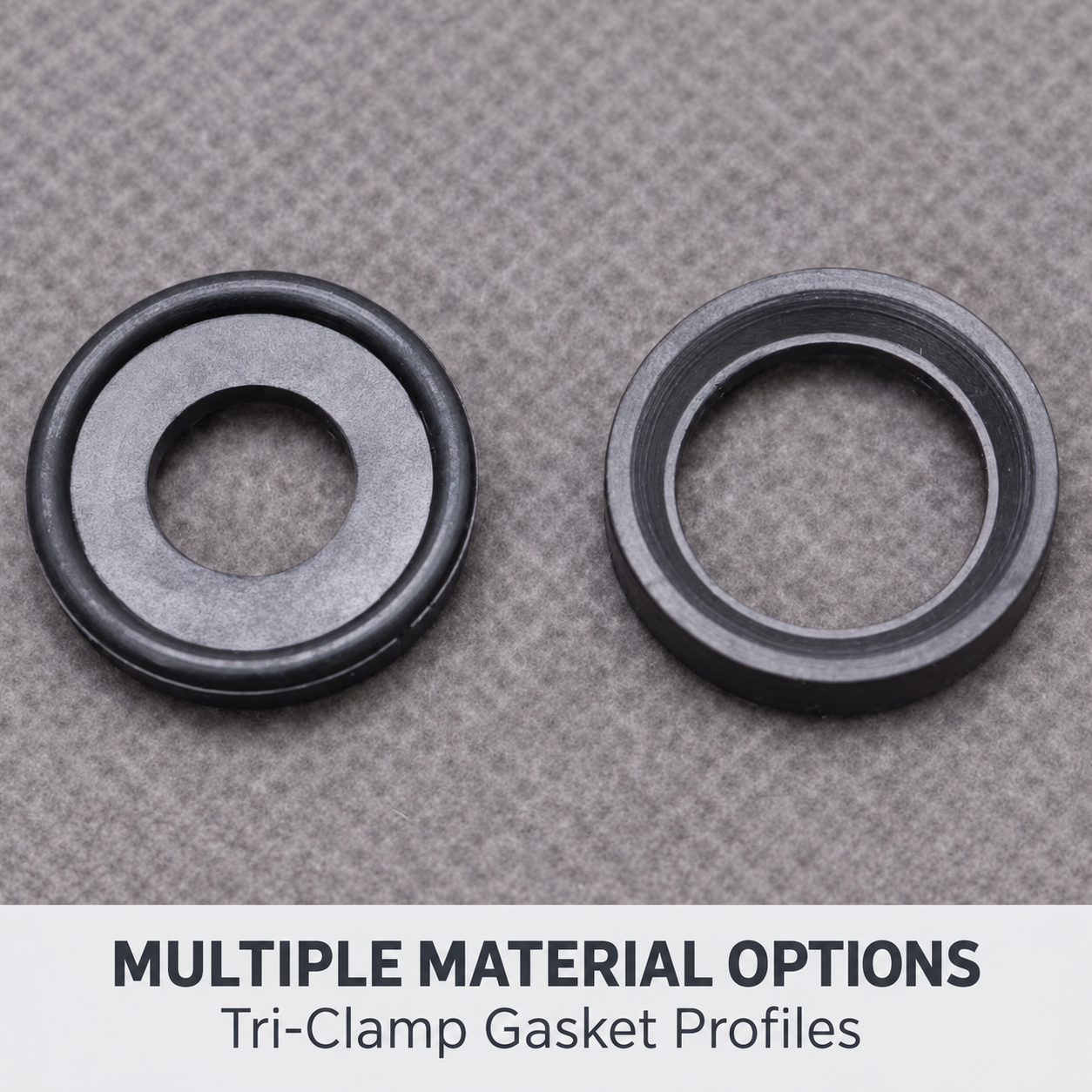 Two tri-clamp gasket profile views