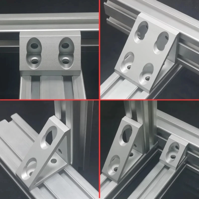 4Pcs/Lot Aluminum Profile Right Angle Triangle Block Triangle Connector Bracket for 2020 3030 4040 4545 2040 3060 Alu Profiles