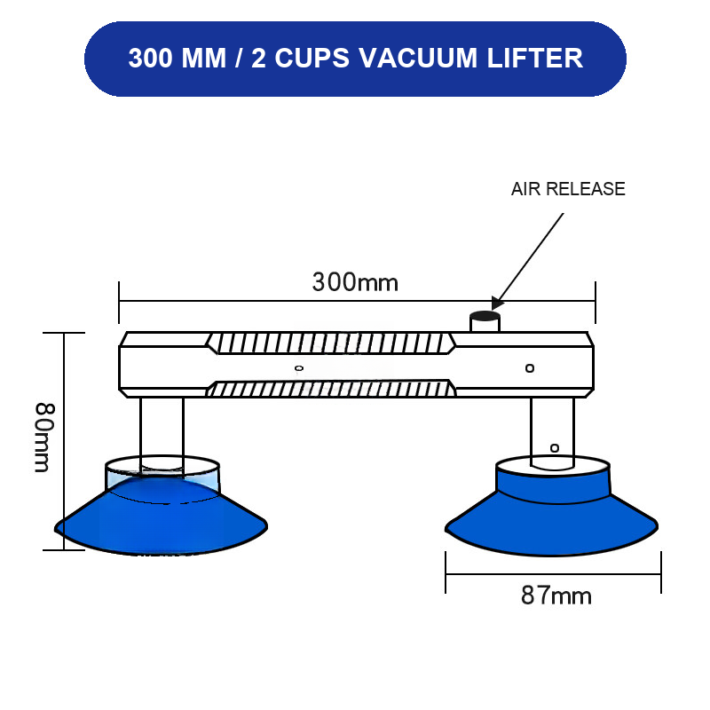 BOLTTE 300 mm / 2 Cups LCD screen and glass vacuum lifting accessory