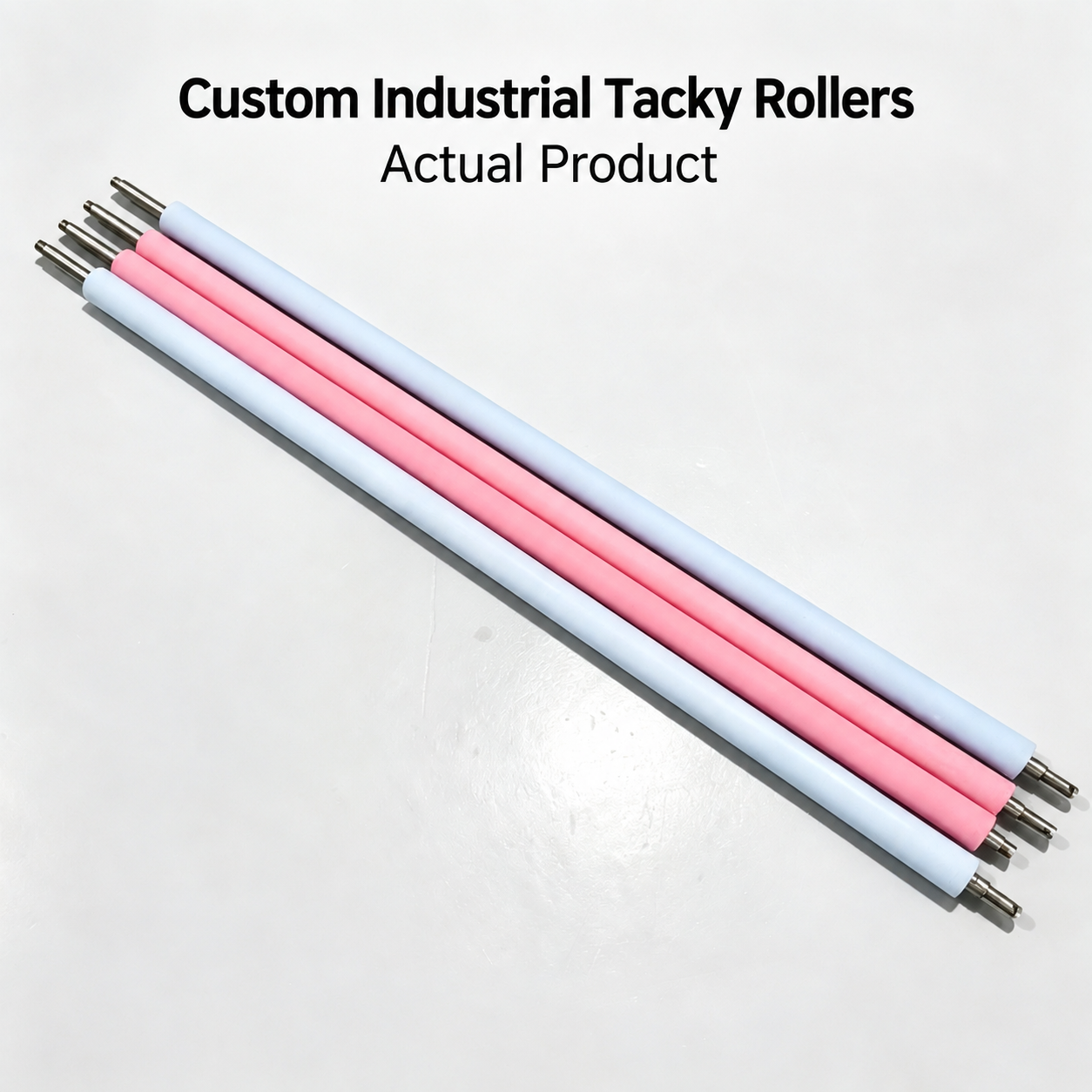 Custom pink and light-blue industrial tacky rollers