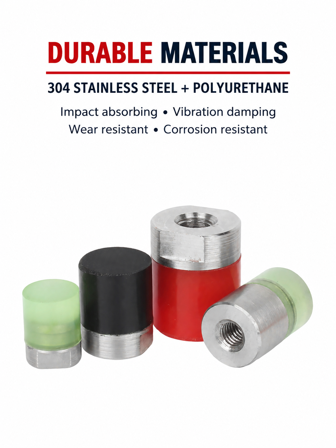 Durable 304 stainless steel and polyurethane bumper materials