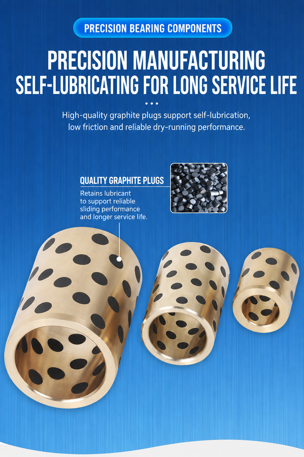 JDB graphite bronze bushing self-lubricating performance