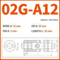 BOLTTE 02G-A12 40Cr universal joint coupling dimension drawing