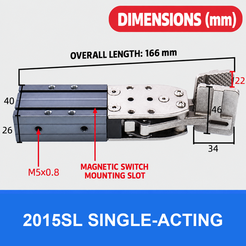 Pneumatic sprue gripper, 2015SL Single-Acting