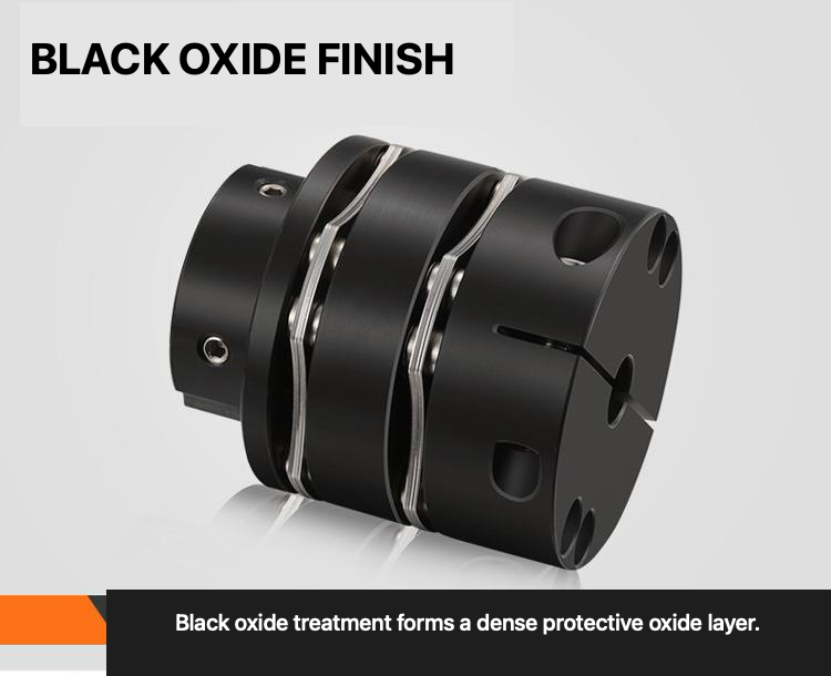 Black oxide finish on a 45 steel disc coupling