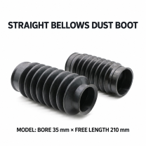 Straight rubber bellows dust boot, Bore 35 mm × Free Length 210 mm