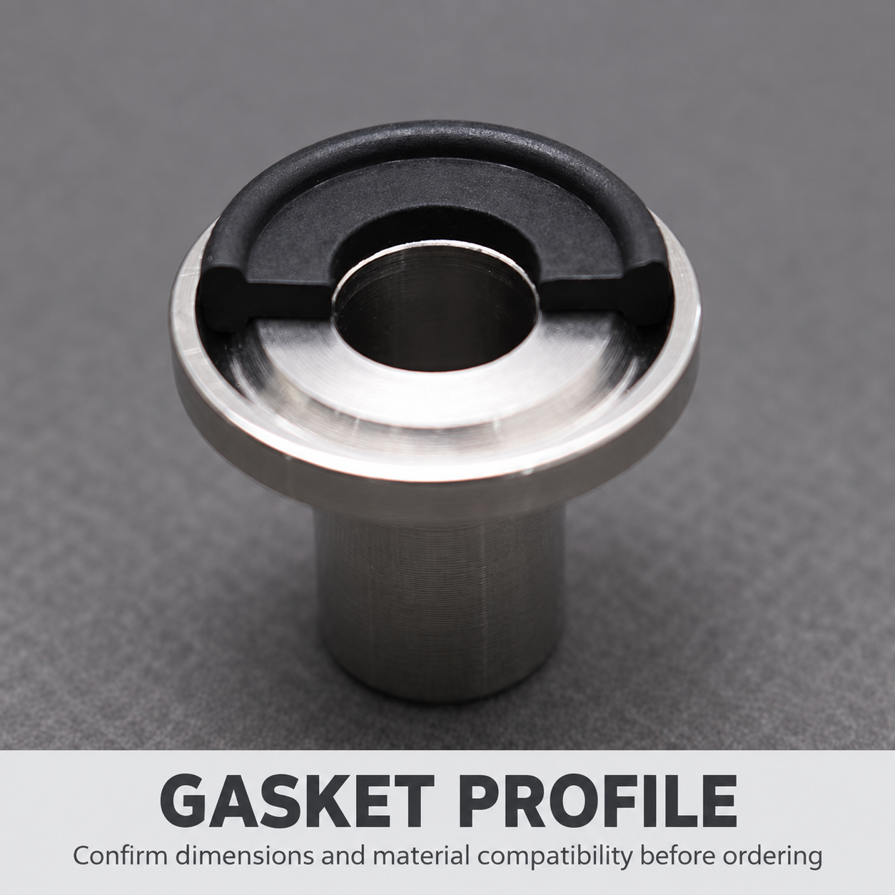 Cutaway view of a tri-clamp gasket profile