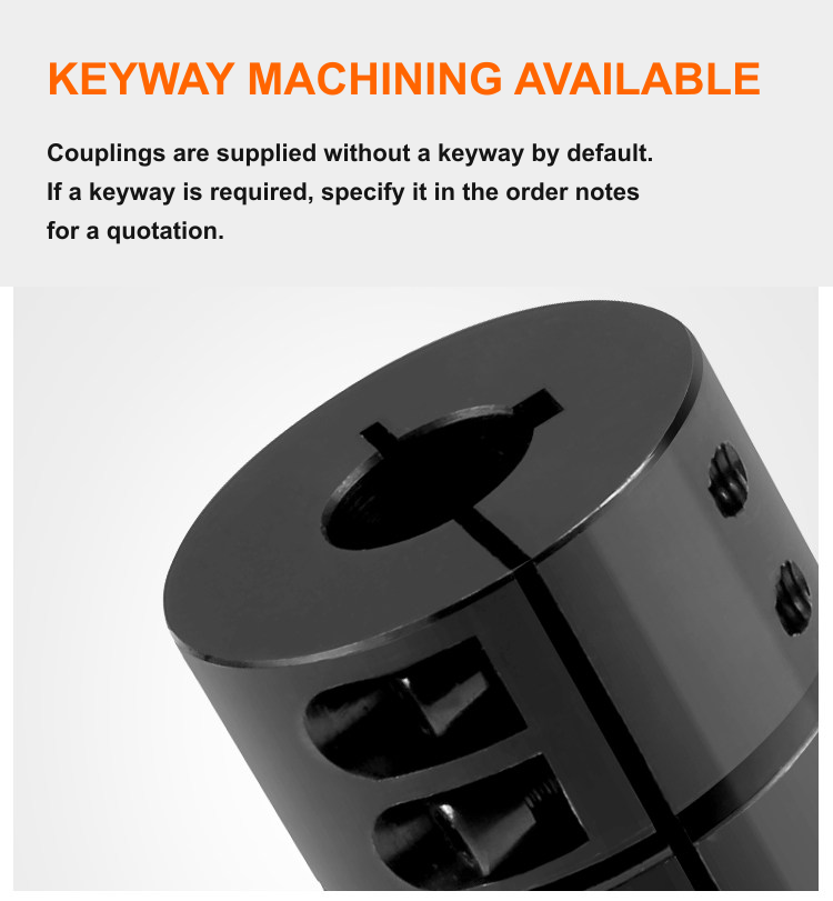 Clamp rigid shaft coupling keyway service